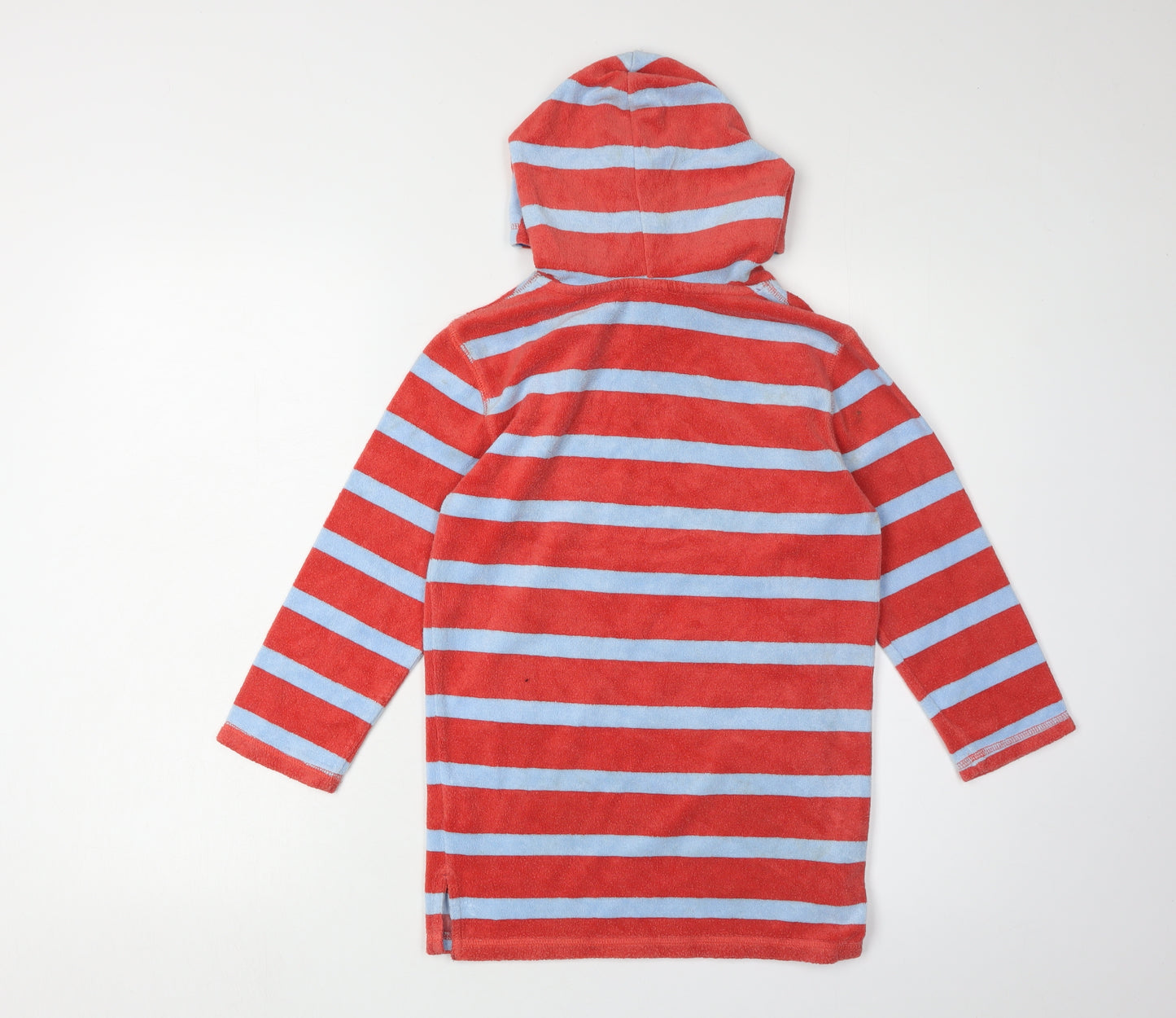 Mini Boden Boys Red Blue Striped Hoodie 6-7 Years