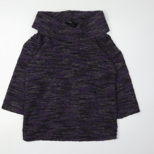 Klass Women's Cowl Neck Purple Jumper Size M