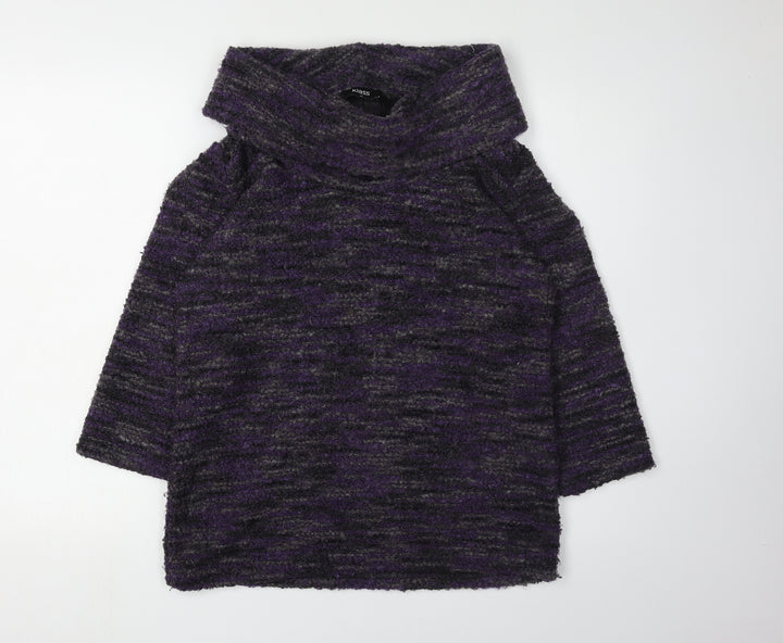 Klass Women's Cowl Neck Purple Jumper Size M
