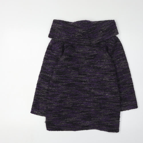 Klass Women's Cowl Neck Purple Jumper Size M