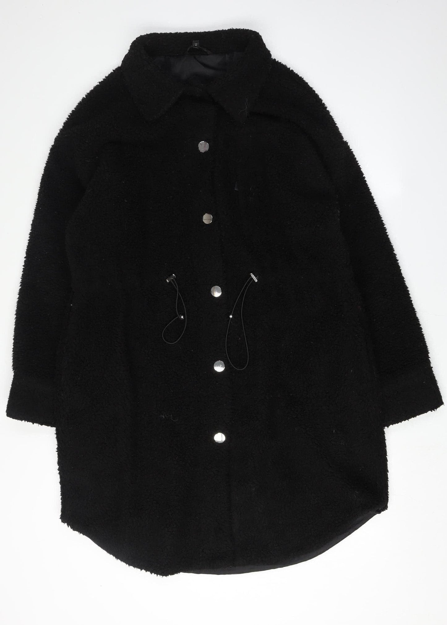 Next Women's Black Fleece Mid-Length Coat Size 14