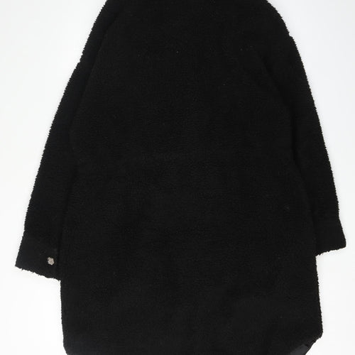 Next Women's Black Fleece Mid-Length Coat Size 14