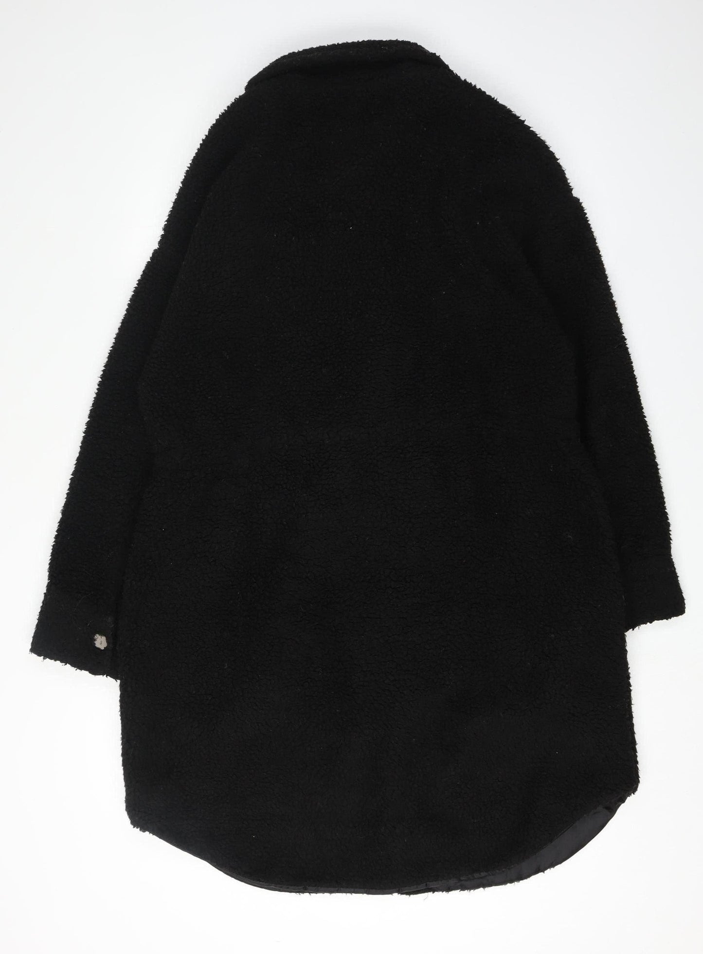 Next Women's Black Fleece Mid-Length Coat Size 14