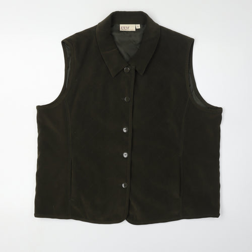 EWM Men's Green Waistcoat, Lined, Size L, Casual Buttoned