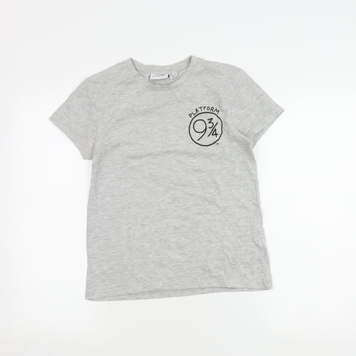 Harry Potter Women's Grey T-Shirt Size 8 - Platform 9¾