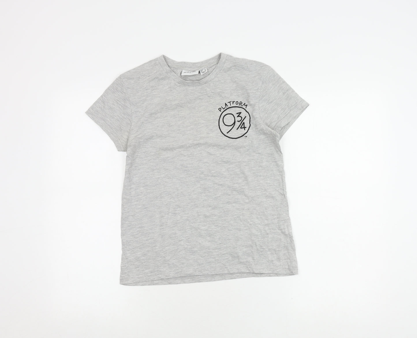 Harry Potter Women's Grey T-Shirt Size 8 - Platform 9¾