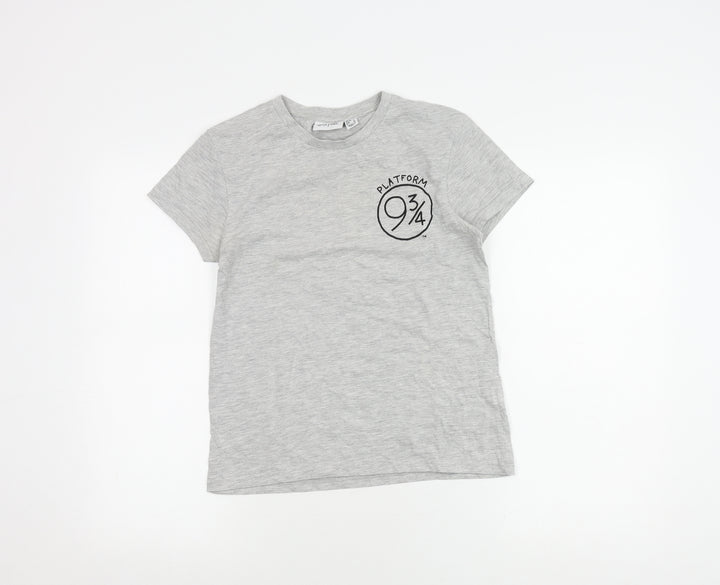 Harry Potter Women's Grey T-Shirt Size 8 - Platform 9¾