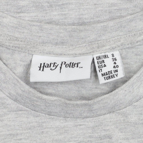 Harry Potter Women's Grey T-Shirt Size 8 - Platform 9¾