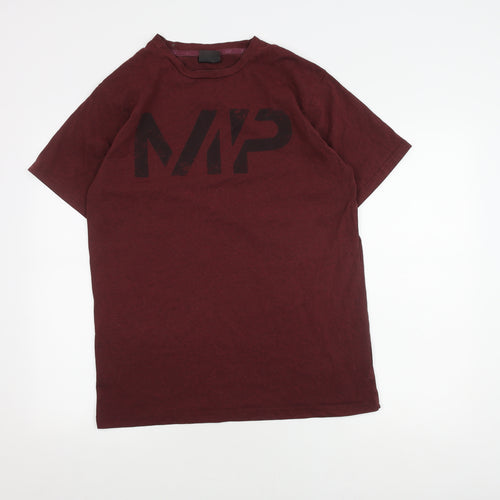 MP Men’s Red Logo T-Shirt, Size L, Solid Short Sleeve