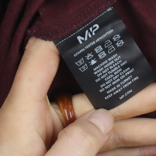 MP Men’s Red Logo T-Shirt, Size L, Solid Short Sleeve