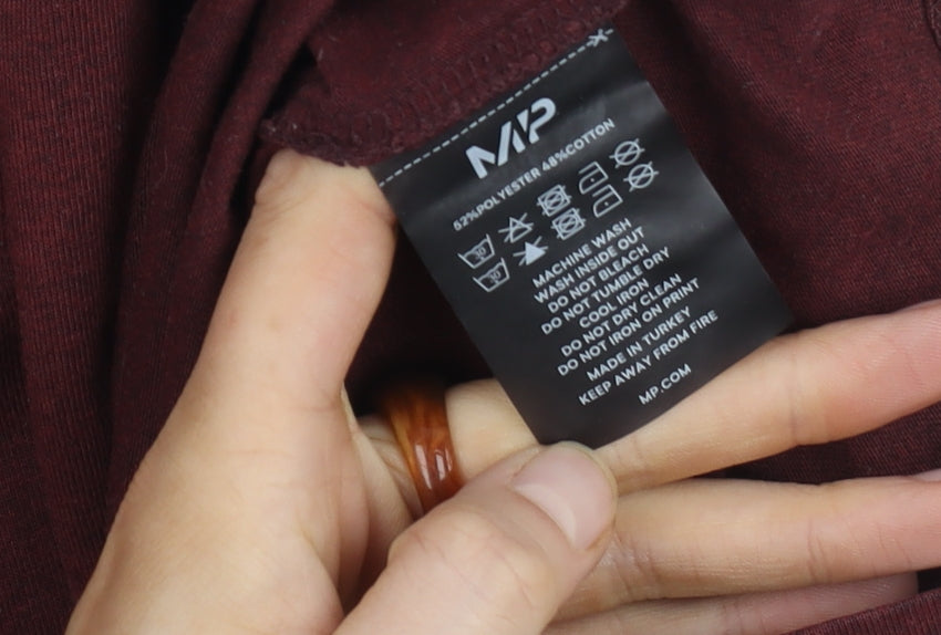 MP Men’s Red Logo T-Shirt, Size L, Solid Short Sleeve