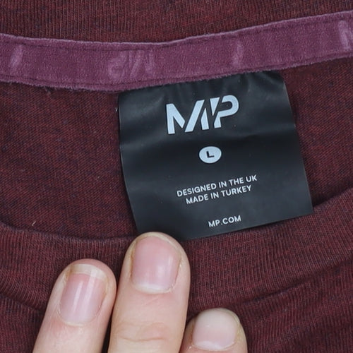 MP Men’s Red Logo T-Shirt, Size L, Solid Short Sleeve