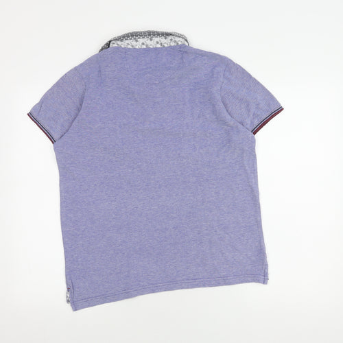 Brave Soul Men's Blue Polo Shirt - M