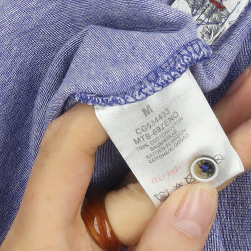 Brave Soul Men's Blue Polo Shirt - M