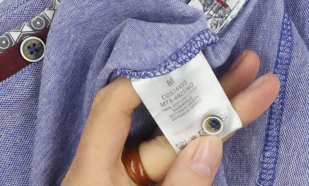 Brave Soul Men's Blue Polo Shirt - M