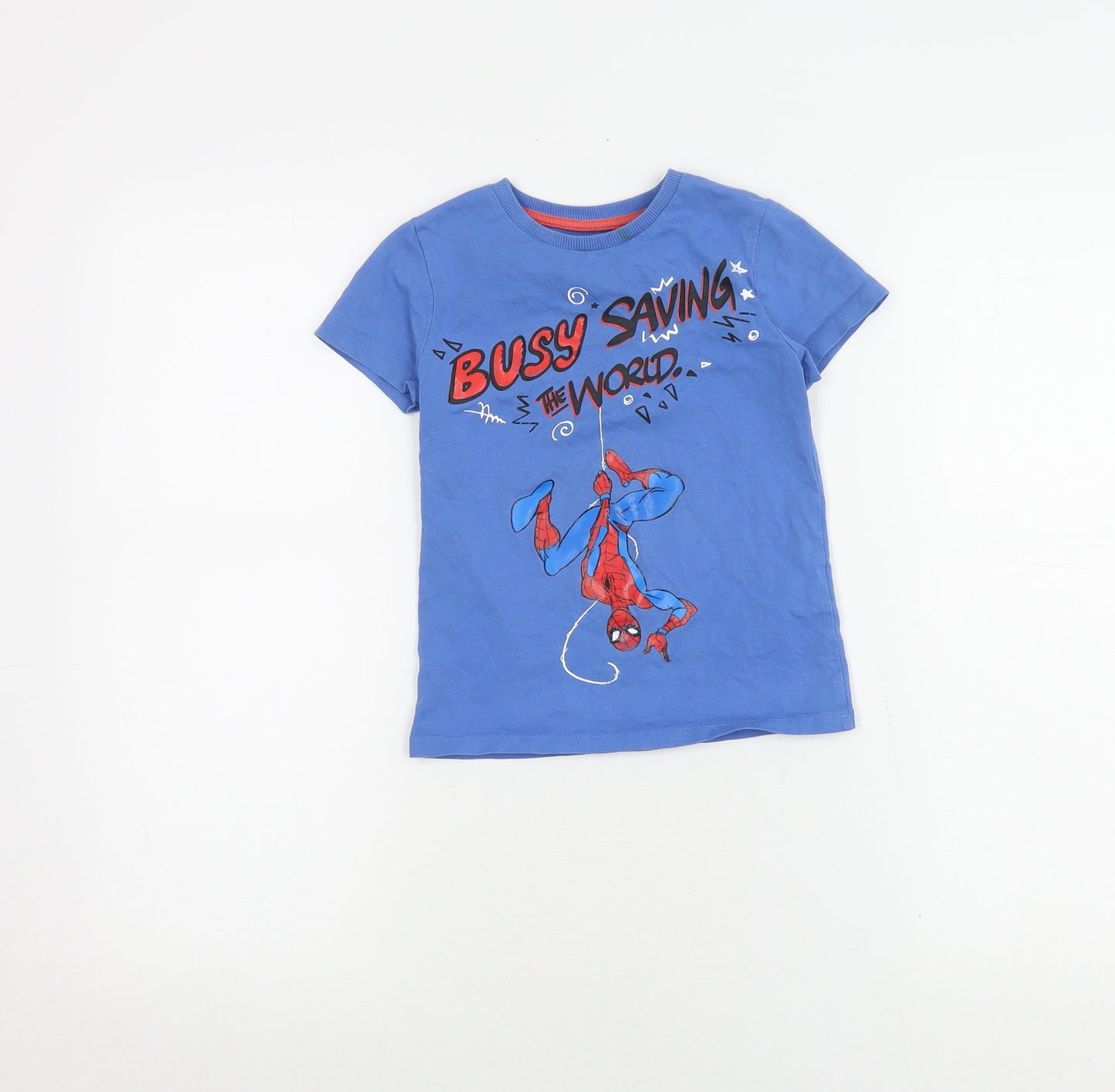 Marks and Spencer Boys Blue Spider-Man T-Shirt 4-5 Years