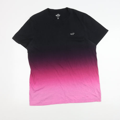 Hollister Men's Black Colourblock T-Shirt Large