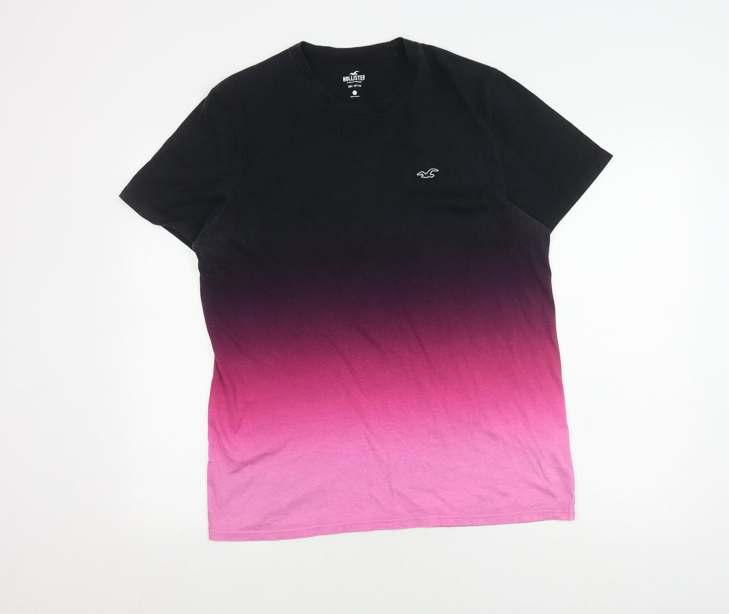 Hollister Men's Black Colourblock T-Shirt Large