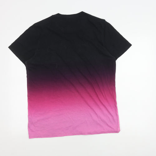 Hollister Men's Black Colourblock T-Shirt Large