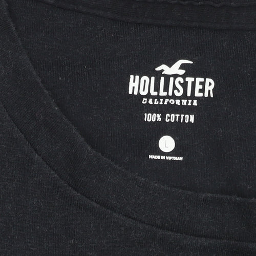 Hollister Men's Black Colourblock T-Shirt Large