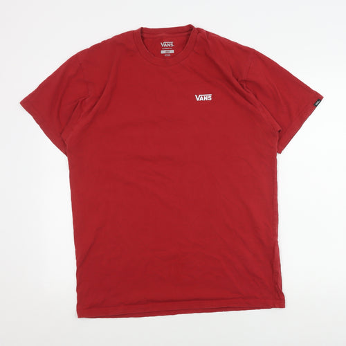 Vans Men's Red Classic Fit Cotton Crew Neck T-Shirt L