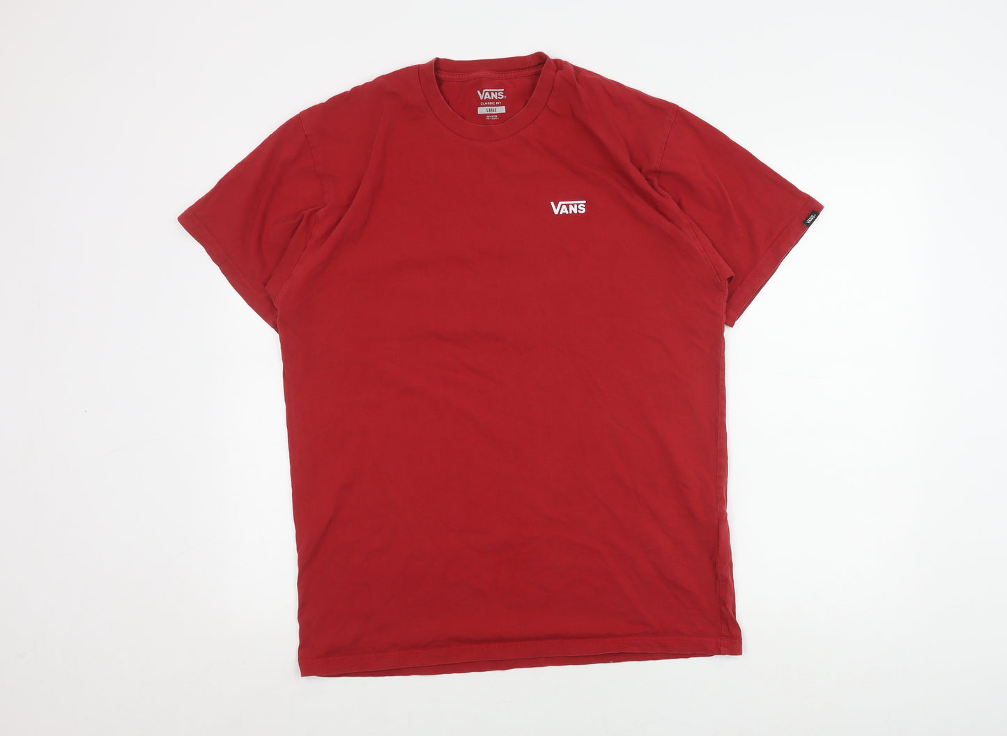 Vans Men's Red Classic Fit Cotton Crew Neck T-Shirt L