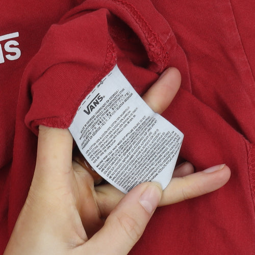 Vans Men's Red Classic Fit Cotton Crew Neck T-Shirt L