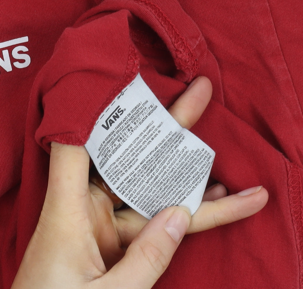 Vans Men's Red Classic Fit Cotton Crew Neck T-Shirt L