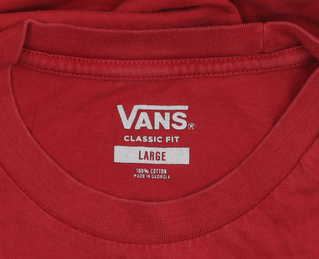 Vans Men's Red Classic Fit Cotton Crew Neck T-Shirt L