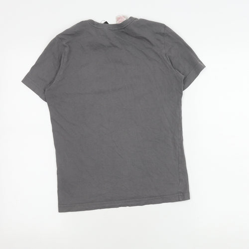 adidas Boys Grey Logo T-Shirt, M - Sporty & Casual Style