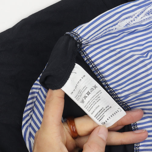 Warehouse Women’s Black Long Sleeve Button-Up Shirt