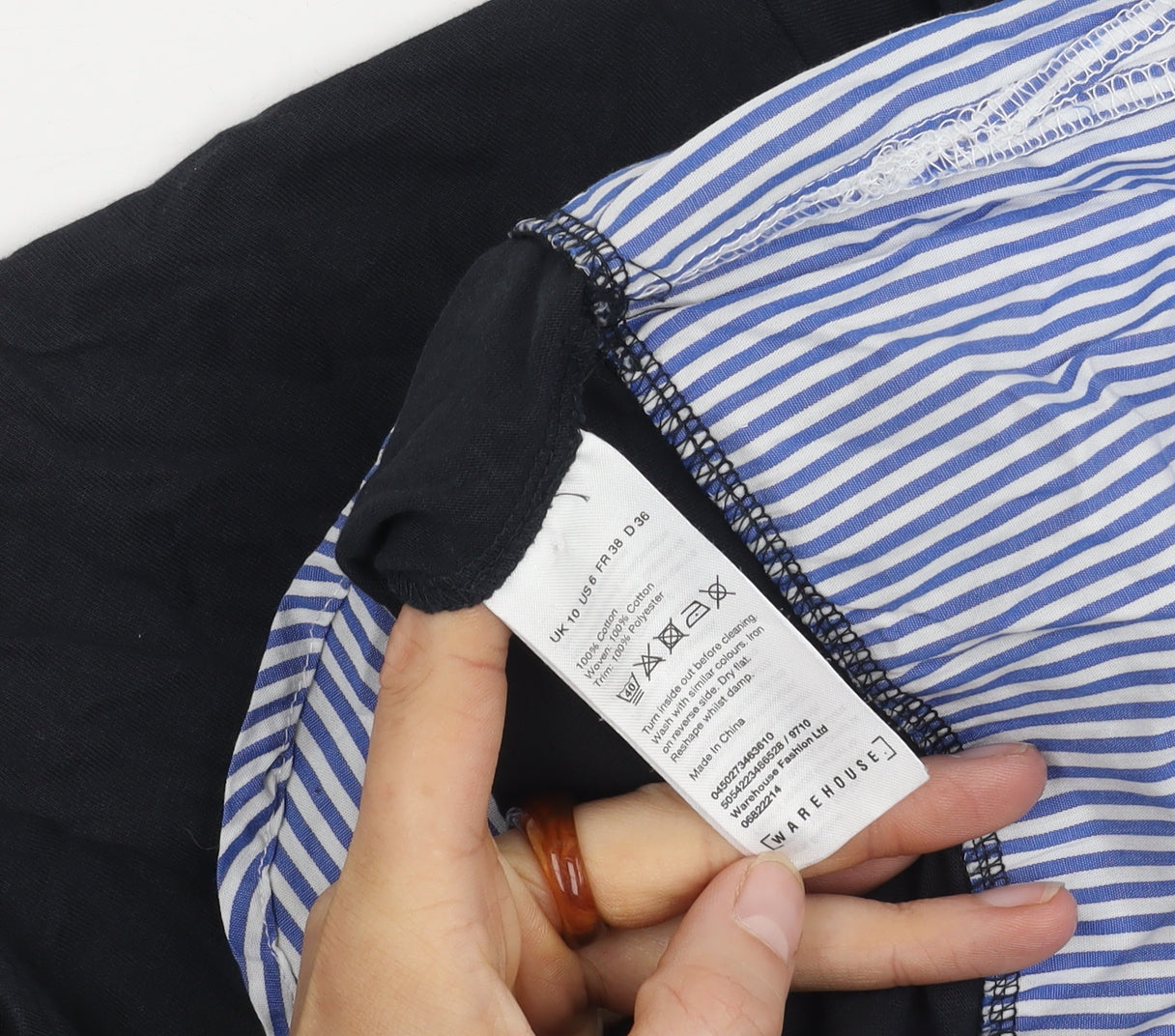 Warehouse Women’s Black Long Sleeve Button-Up Shirt
