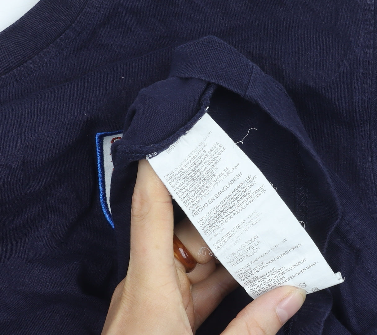 Blue England Sports T-Shirt, Men's Large, Cotton