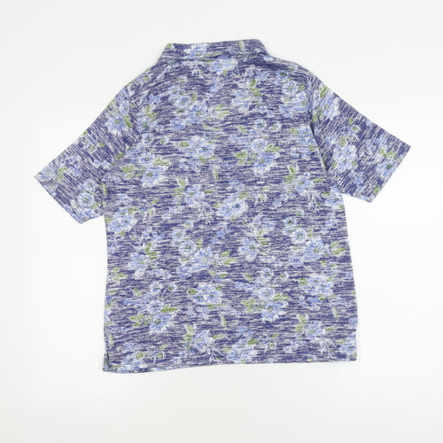 ISLE Women's Blue Floral Short Sleeve Top Size 10-12