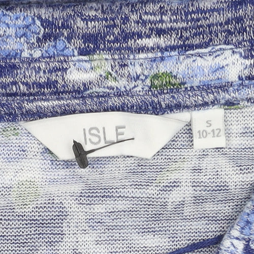 ISLE Women's Blue Floral Short Sleeve Top Size 10-12