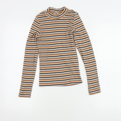 Monki Women's Multicoloured Striped Jersey Top XXS