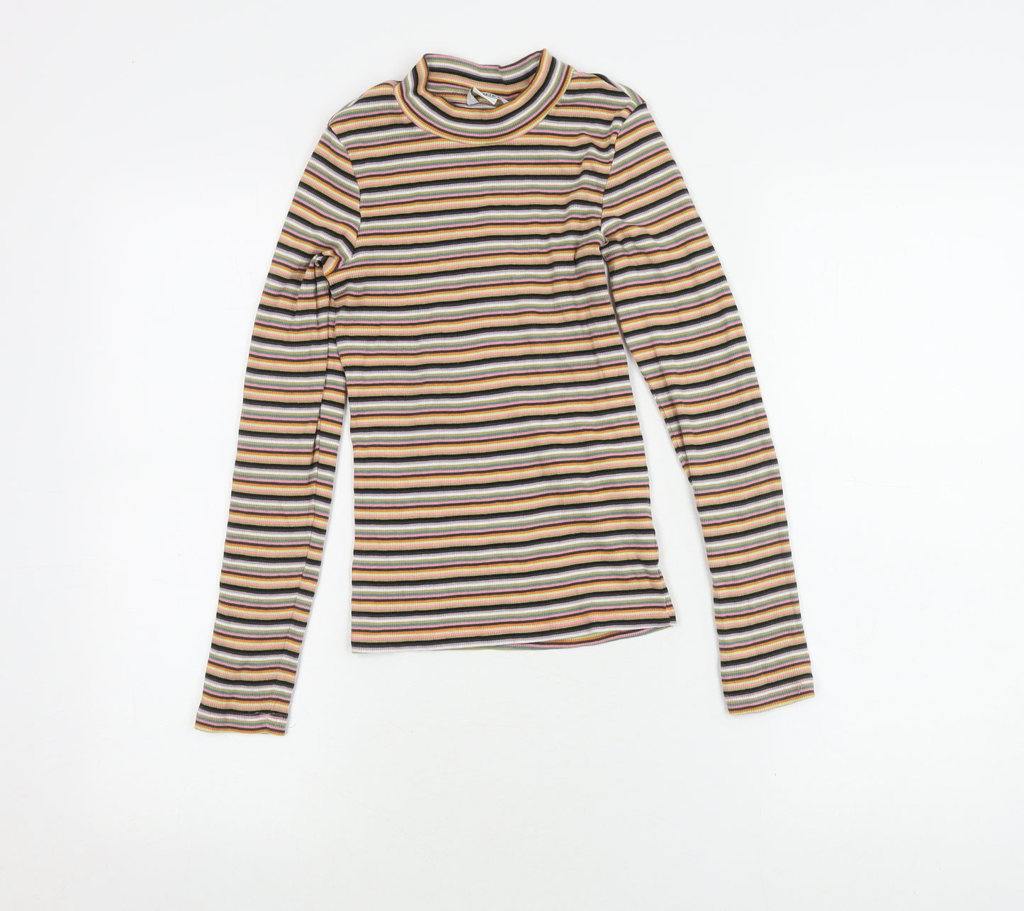 Monki Women's Multicoloured Striped Jersey Top XXS