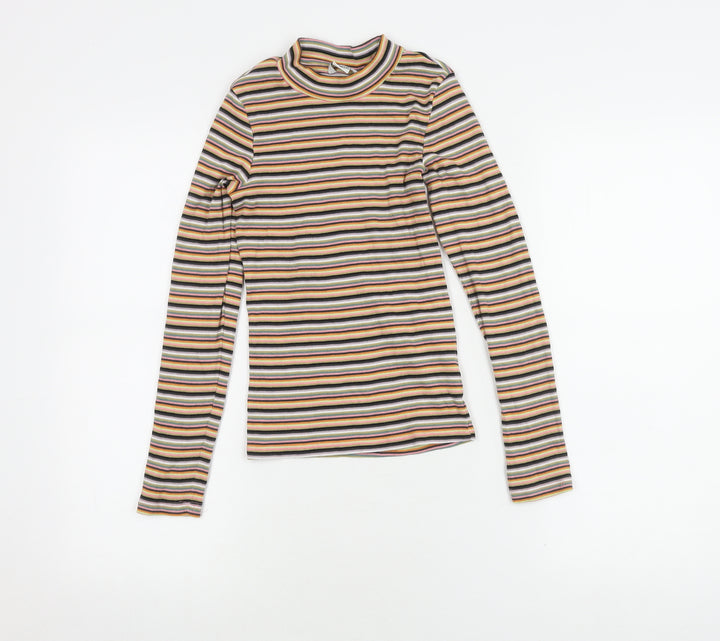 Monki Women's Multicoloured Striped Jersey Top XXS