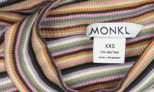 Monki Women's Multicoloured Striped Jersey Top XXS