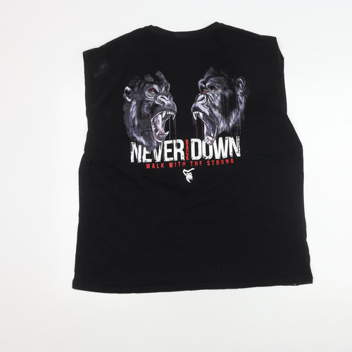 Silverback Men’s Black 2XL Sleeveless T-Shirt, Graphic Print