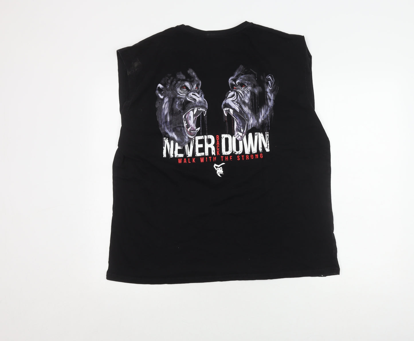 Silverback Men’s Black 2XL Sleeveless T-Shirt, Graphic Print