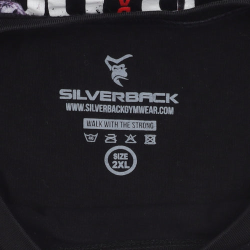 Silverback Men’s Black 2XL Sleeveless T-Shirt, Graphic Print