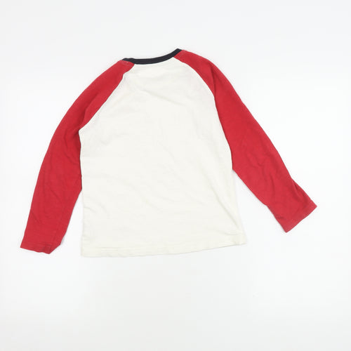 John Lewis Boys White Red Long Sleeve Animal T-Shirt 8 Years