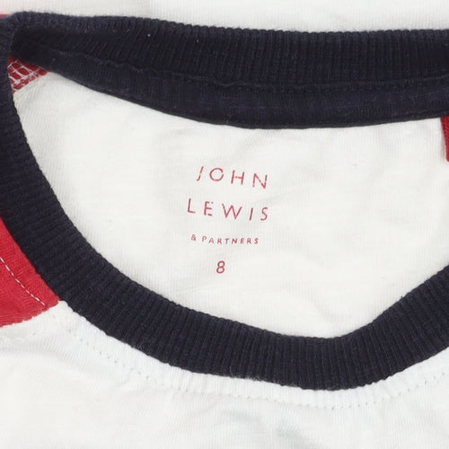 John Lewis Boys White Red Long Sleeve Animal T-Shirt 8 Years