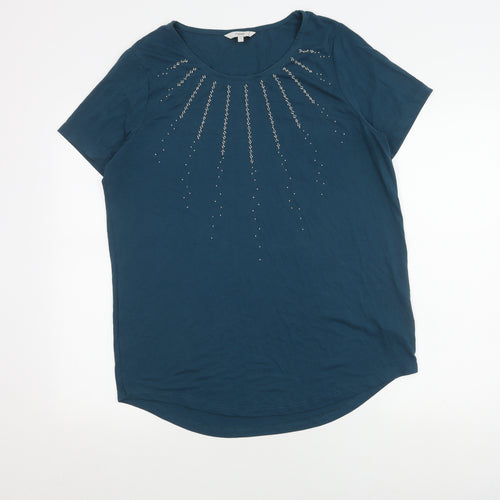 Next Women's Blue Beaded T-Shirt, Size 14