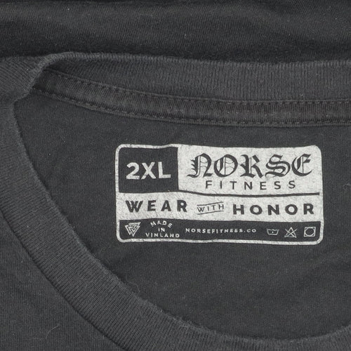 Norse Fitness Men's Black 2XL Graphic T-Shirt