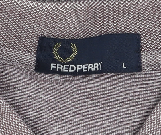 Fred Perry Men's Grey Polo Shirt L Collared Logo Casual