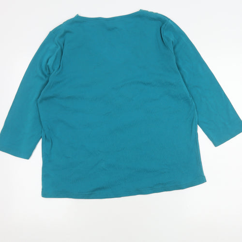 Debenhams Women’s Blue 3/4 Sleeve V-Neck Blouse Size 18