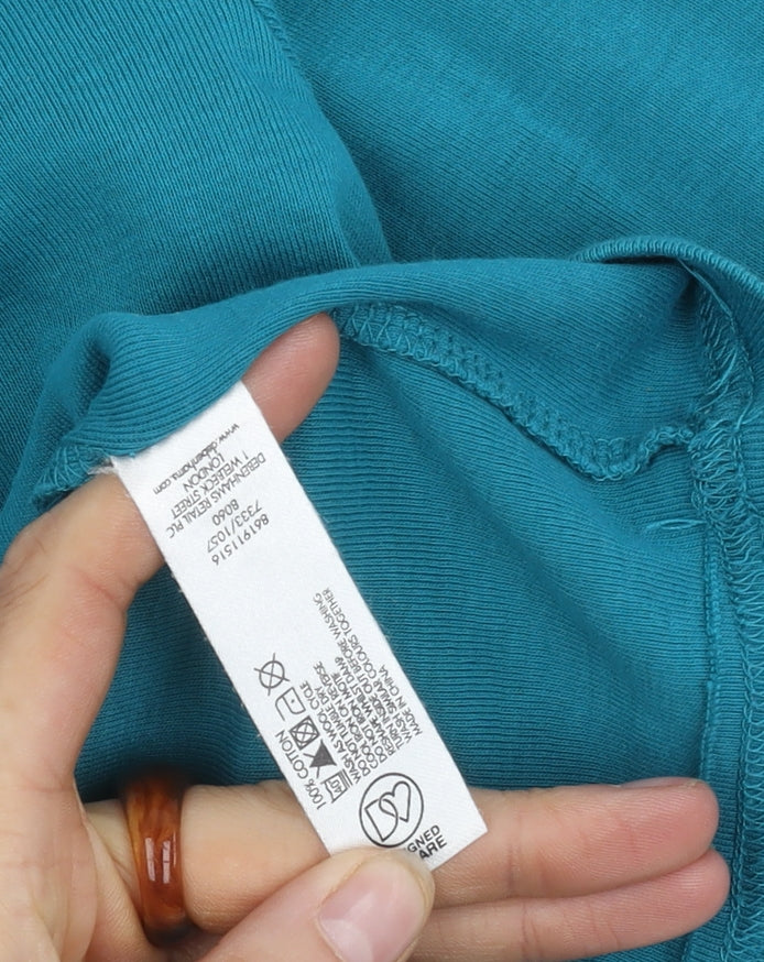 Debenhams Women’s Blue 3/4 Sleeve V-Neck Blouse Size 18