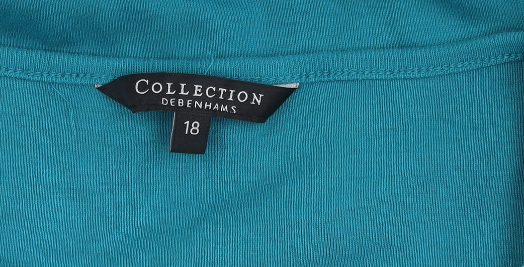 Debenhams Women’s Blue 3/4 Sleeve V-Neck Blouse Size 18